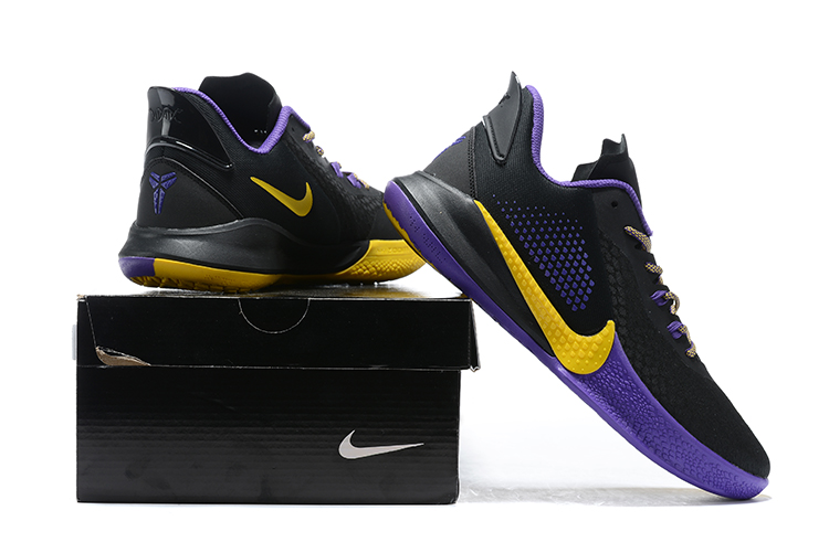 New Men Nike Mamba Focus EP Black Yellow Purple Basketball Shoes